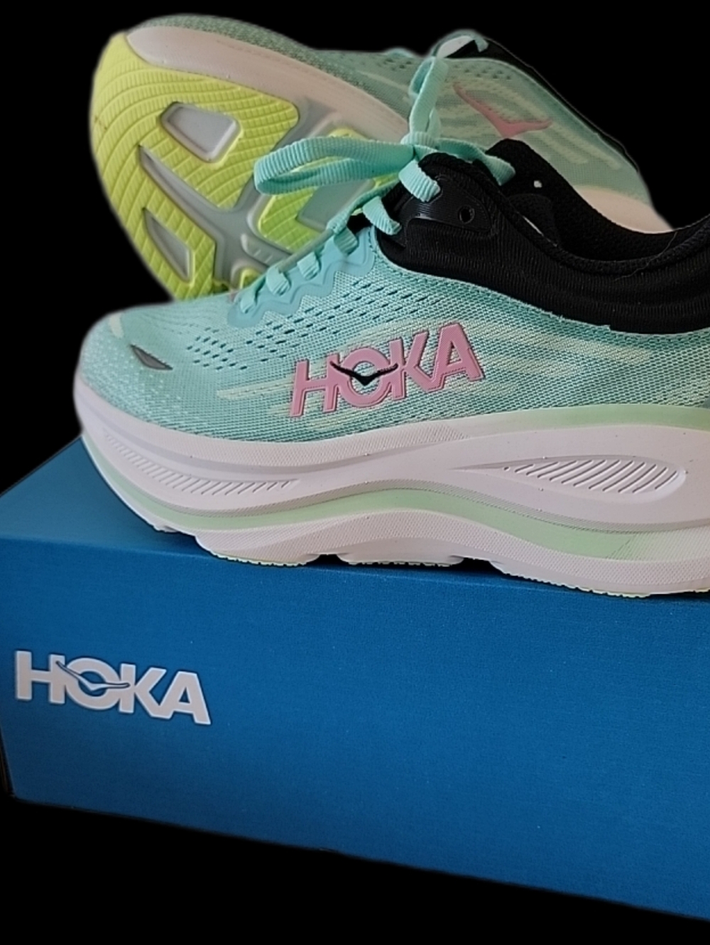 "WIDE" Hoka Bondi 9 Women's Teal and Pink Running Shoes BRAND NEW MULTIPLE SIZES - Picture 14 of 14